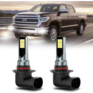 XFLHEHD 2Pcs Tundra Fog Light Bulbs Fits for Toyota Tundra 2000-2013, 6500K Cool White Fog Lights Replacement Package