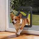 LIBBEPET Dog Door for Screen Door, 2-Way Lock Dog Screen Door with Magnetic Closure, Reinforced ABS Frame Pet Screen Door for Dogs Up to 50 lbs, Inner Passage 10 x 13 Inches, Black