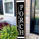 ZZJJHYWGQ Welcome To The Porch Sign For Front Porch Standing 45"X9" Wood Frame Large Vertical Tall Board Welcome Sign for Home Outside Front Door Wall Decor (Wood Black)