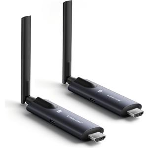 Lemorele Wireless HDMI Transmitter and Receiver, Aluminum Alloy Deep Gray, 5Ghz up to 656ft, 1080P 60Hz, Plug and Play with TuTuPlay App Monitor, for Security, Streaming, Home Theater, PC/TV. 1TX+1RX