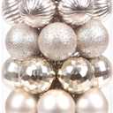 Sea Team 41-Pack Christmas Ball Ornaments with Strings, 40mm/1.57-Inch Small Size Baubles, Shatterproof Plastic Christmas Bulbs, Hanging Decorations for Xmas Tree, Holiday, Wedding, Party, Champagne