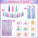 14 Pcs Mermaid Party Decorations, Under The Sea Birthday Party Supplies Kit with Jellyfish Lanterns, Fringe Curtains, Tablecloths & Centerpieces for Baby Shower, Ocean Theme Decor