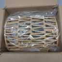 LOZNDA Plug in Wall Sconces, Rattan Sconce Wicker Wall Lamp, Boho Wall Lamp with Plug in Cord, Rustic Boho Light Fixture for Living Room Bedroom Hallway Passway