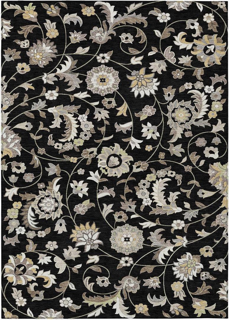Addison Rugs Chantille ACN1006 Black 8' x 10' Indoor Outdoor Area Rug, Easy Clean, Machine Washable, Non Shedding, Bedroom, Entry, Living Room, Dining Room, Kitchen, Patio Rug