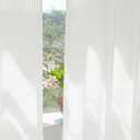 NICETOWN Non See Through Pure White Striped Sheer Curtains 63 inches Long for Living Room, Semi Chiffon Grommet Window Treatment Light Filtering Drapes for Home Office Bedroom 52" Wide