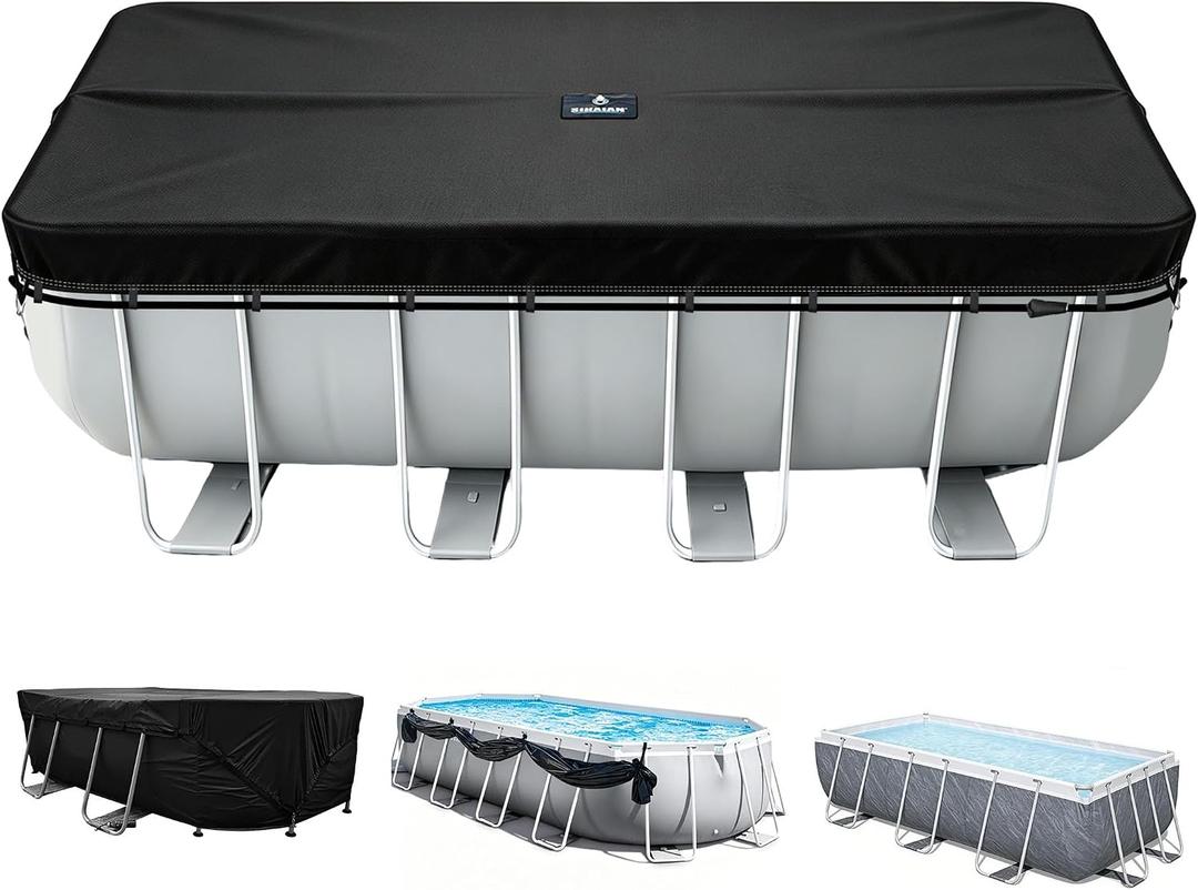 10x16Ft Winter Pool Cover, Integrated Diagonal Tensioners
For Oval and Rectangular Above Ground Pool with 4xSide Storage, Preventing Waterlogging, Lockable, Windproof, UV-Resistant