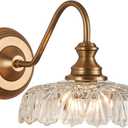 HDDFL Vintage Wall Scone Bedside Wall Lamp Matte Brass Bedroom Light Fixtures in Door Lighting Fixture for Living Room Hallway Corridor (9.8in)