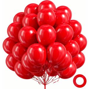 FOTIOMRG 100 Pack Red Balloons 12 inch, Red Latex Balloons for Valentines Day Birthday Wedding Party Decorations