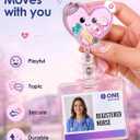 Plifal Nurse Shaker Badge Reel – Cute Pink Retractable ID Badge Holder with Alligator Clip Floating Glitter Design, Fun Medical Badge Reel for Nurses Healthcare Workers Women Gifts