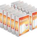 Cardinal Economy 3-Ring Binders, 3", Round Rings, Holds 625 Sheets, ClearVue Presentation View, Non-Stick, White, Carton of 12 (90651)