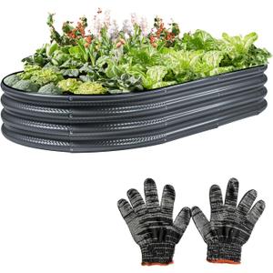 Raised Garden Bed, Galvanized Planter Raised Beds for Outdoor,Vegetables, Flowers & Herbs, Heavy-Duty Metal Raised Garden Beds Outdoor, Rust-Resistant & Easy Assembly (Grey, 6x3x1 ft) (Gray)