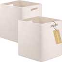 OIAHOMY Storage Cubes, 13 Inch Cube Storage Organizer, Collapsible Storage Bins, Baskets for Organizing, Storage Bins for Shelves-White, 2-PACK