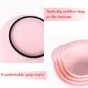 BoxedHome Nesting Plastic Mixing Bowl Set, 4 Piece Mixing Bowl Set with Pour Spouts, Size 1.7, 2.5, 3.5 and 4.5qt, for Prepping, Mixing, Baking, Cooking(2023 New Version, Pink)
