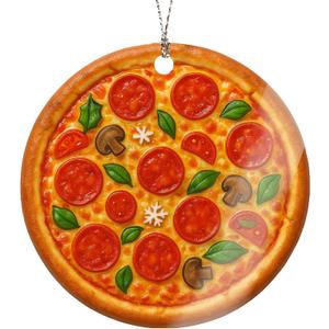 Christmas Ornament 2026  Funny Pizza Christmas Tree Ornament - Food Lover Gift for Men Women - Italian Kitchen Decor - Chef Ornaments - Cute Fast Food Holiday Decoration