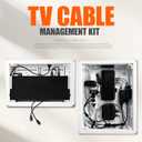 In-Wall Media Box - TV Cable Management Kit, Structured Media Enclosuree, Home Theater Box, Compatible with Roku, Apple TV, Samsung One Connect Mini - WiFi Friendly, Dual Purpos, White-9"