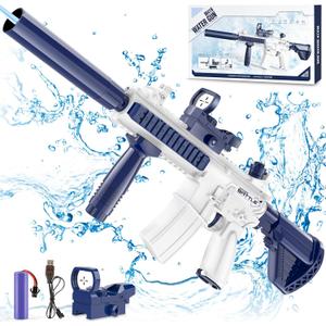 Dolanus Electric Water Gun for Kids Adults - Automatic Squirt Gun with up to 32 Ft Long Range, Summer Outdoor Beach Swimming Pool Party Toys, Gift for Kids Age 8 9 10 11 12 Years Old Boys - Blue