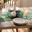 2 Pack 10 Ft Chiffon Table Runner Sage Green Gauze Long Table Runners 27x120 Inches Sheer Tulle Table Runner for Rustic Wedding Reception Bridal Shower Decorations Birthday Party