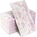 100 pack Pink Floral Guest Hand Towels Disposable for BathroomPink Floral Paper Napkins Decorative Spring Flowers Napkins for Bathroom Toilet Powder Room Holiday Wedding Bridal Shower (7.8*4.3)