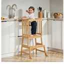COSYLAND Toddler Kitchen Standing Tower -Toddler Kitchen Stool Helper - Kids Kitchen Step Stool for Learning Bathroom Kitchen Living Room Dining Room 1.5-3 Years Light Yellow