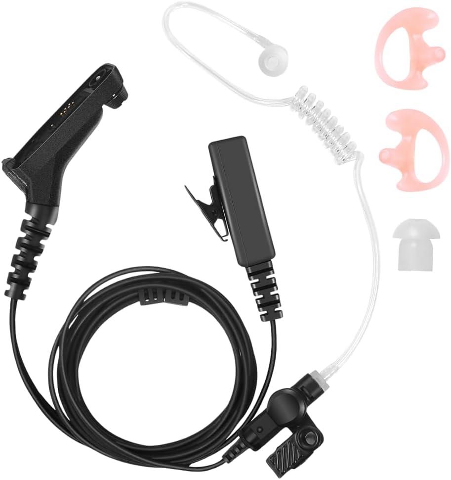 APX 6000 Earpiece XPR 7550e Headset Compatible for Motorola Radios APX 8000/7000/4000 XPR 7350e/7580e/7380e/7550/7350 Acoustic Tube and PTT Mic, Surveillance Headset