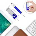 Bulk Swivel USB Flash Drive 1GB 20 pack Storage Capacity with Lanyard USB 2.0 High Speed Data Transfer, Portable Thumb Drive (Blue) (1, GB)