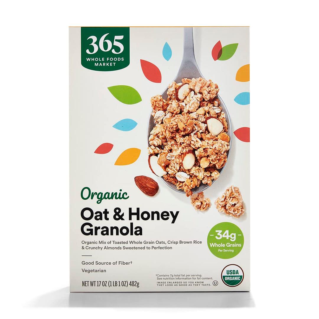 365 by Whole Foods Market, Organic Oat & Honey Granola, 17 Ounce, BB Date 12 Oct 2026