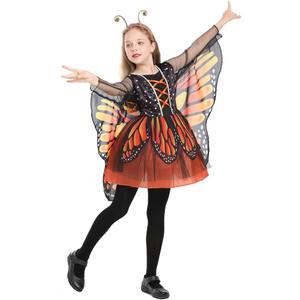 Seasons Beauty Butterfly Costume Orange Halloween Costume for Girls (S(4-6))