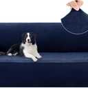 U-NICE HOME Velvet Sofa Covers Stretch Couch Covers for 3 Cushion Couch Furniture Protector Sofa Slipcover (Large, Navy)