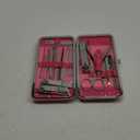 Gift for Women/Men,Nail Care kit Manicure Grooming Set with Travel Case - Yougai 18 Piece Stainless Steel Manicure Kit (Pink)