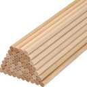 Wooden Dowel Rods Wood Craft Sticks 1/4"x 15", 50 PCS Wood Dowel Rods Wooden Sticks for Crafting, Unfinished Round Birch Hardwood Sticks for Cake Support, Lollipop Sticks, Photo Booth Props, Wands