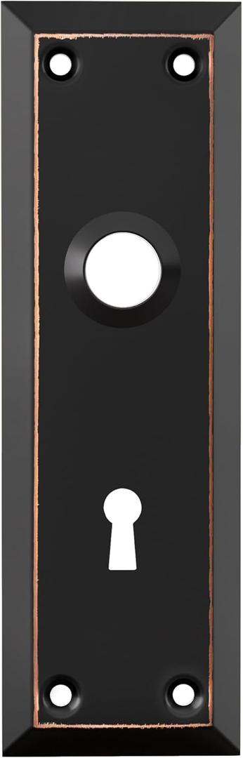 2 Pack Mortise Lock Door Plates for Interior Doors, Old Style Mortise Door Knob Replacement, Door Escutcheon Plates Oil Rubbed Bronze