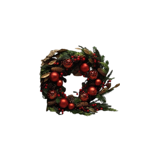 24 inch Christmas WreathSnow Flocked Pine Wreaths for Front Door with Silver Ball Artificial Holiday Wreath with Glitter Leaves for Home Indoor/Outdoor Porch Decor