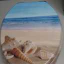 Angol Shiold Toilet Seat ELONGATED Molded Wood 18.5Inch(Beach)