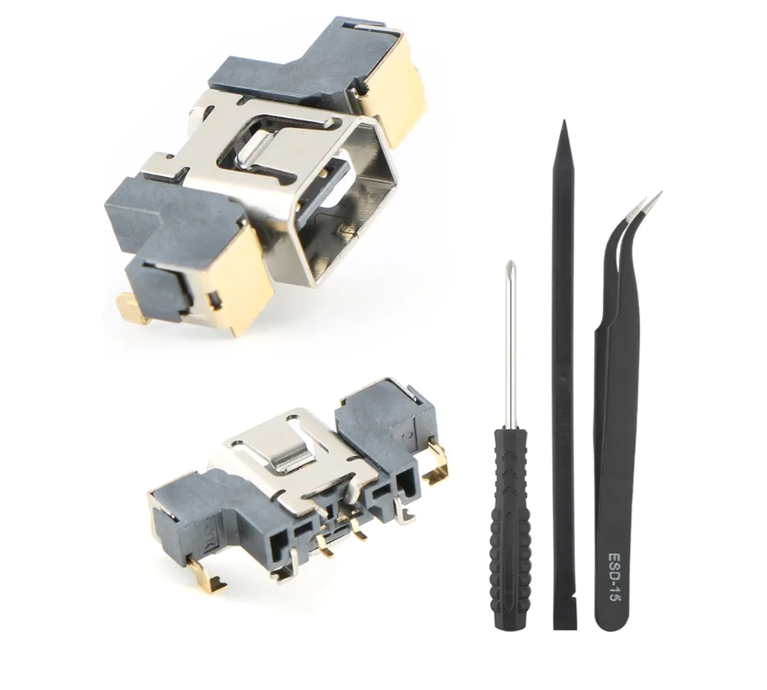 for Nintendo 3DS/3DS XL/3DS LL Charging Port Replacement for Nintendo 3DS Dock Connector USB Type C Charge Power Socket Jack Port Console Accessories (with Repair Tools)