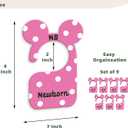 2 x JMOST Girl Baby Closet Dividers for Nursery Closet Organizer, Newborn to 24 Months Size Clothes, Cute Pink Hangers with Size Dividers, Double Sided