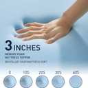 3 Inch Cooling Gel Memory Foam Mattress Topper King - Cooling Ice Silk Removable & Washable Cover, Mattress Topper for Back Pain Relief, Adjustable Strap & Non-Slip, CertiPUR-US Certified