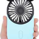 Cute Mouse Personal Mini Fan, Rechargeable Handheld USB Fan, 3 Adjustable Wind Speeds and Wearable Design, Portable Pocket Size for Indoor Or Outdoor Activities (Blue)