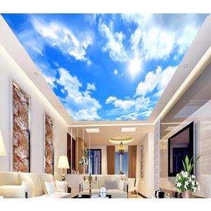 Eierme-Blue Sky Background with White Clouds Mural Wallpaper Peel and Stick 90" x 67"