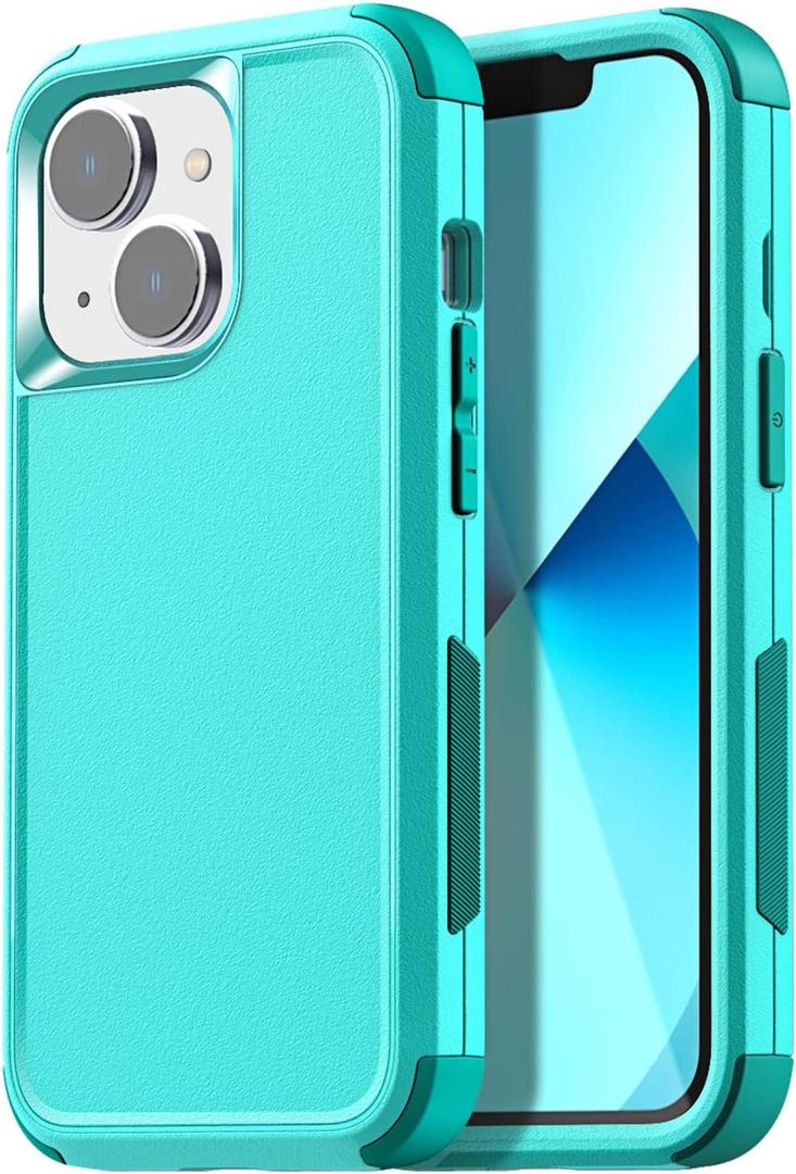 AICase for iPhone 13/iPhone 14,Heavy Duty 3-Layer Rugged Pocket-Friendly Phone Case,Durable Military Grade Protection Shockproof/Drop Proof/Dust-Proof Protective Cover (Light Blue)