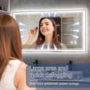 28 x 40 LED Bathroom Mirror Fogless LED Mirror for Bathroom Dimmable 3 Colors Lights Smart Vanity Mirror Touch Sensor Home Decor Wall Mounted Horizontal/Vertical
