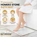 Homerz Stone Bath Mat Premium Diatomaceous Earth Bath Mat, Rock Absorbent Bath Mats for Bathroom, Modern Stone Drying Mat, Shower Mat Outside Shower, Tapetes para Bao 23.6"x15.3"