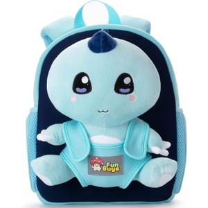 FunGuys Kawaii Dinosaur Backpack for kids 3-5, Toddler backpack for boys girls, Kids' backpacks, Preschool backpack for kids 5-7, Kindergarten, Toddler Bookbag, Dino Bag for boys 4-6, Pre K Bag