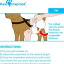 Paw Inspired Dog Diaper Suspenders with Velcro Fasteners | Stretchy Adjustable Suspenders for Female and Male Disposable and Washable Diapers | Fits Small, Medium and Large Size Pets (XS/S, Purple)