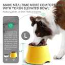 Fluffydream Elevated Dog Bowls - Non-Slip with Stainless Steel Bowl, High Capacity (Lemon Yellow 2 Packs, L 860ML/3 Cups)
