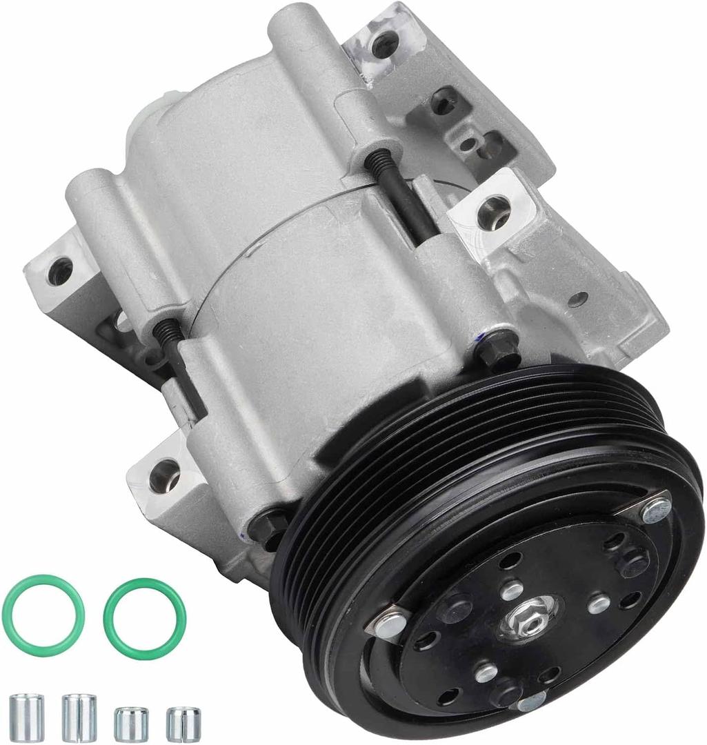 New AC Air Condition Compressor with Clutch for 90-95 Ford E-150 E-250 E-350 Econoline Club Wagon 4.9L 5.0L 5.8L, 90-95 for Ford F150 F250 F350 & Bronco 5.0L 5.8L 7.3L 7.5Lfor 95-98 Ford Windstar 3.8