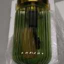 Cordless Table Lamp for Bedroom, 7500mAh Rechargeable Battery Operated Lamp, Modern Touch Dimmable Wireless Lamp Gold Base Green Glass Shade for Living Room, Desk, Led Bulb Included