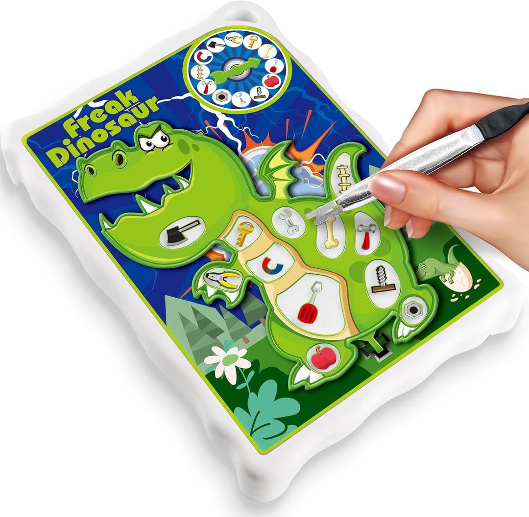 Dinosaur Operate Board Game for Kids Ages 3-8Fine Motor Skill Toy with VibrationEducational Hands-On Activity for Boys and GirlsInteractive Family Game for 1 or More PlayersGift for Christmas