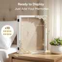 11x14 Shadow Box Frame - Vintage Gold & White Wood Display Case with Metal Latch & Real Glass - Large Memory Box Shadowbox for Wedding, Graduation, DIY - Pet Memorial & Loved One Remembrance