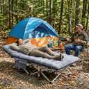 ABORON XXL Camping Cot for Adults, Oversized 78"×32" Folding Camping Bed, 900LBS Heavy Duty Outdoor Sleeping Cot with Mattress Pad, 1200D Oxford, Portable with Carry Bag