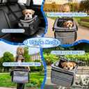 Dog Bike Basket,Cat Backpack Carrier,Dog Bike Carrier Hard,Pet Car Seat with Extended Single Shoulder Strap,Pet Shoulder Bag with Pet Bath BrushDisposable Pee Pads 5pcs,Gray